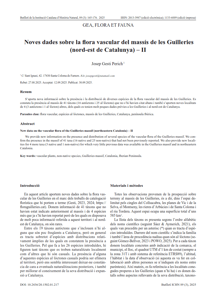 Portada_Noves_dades_Guilleries_II_BICHN